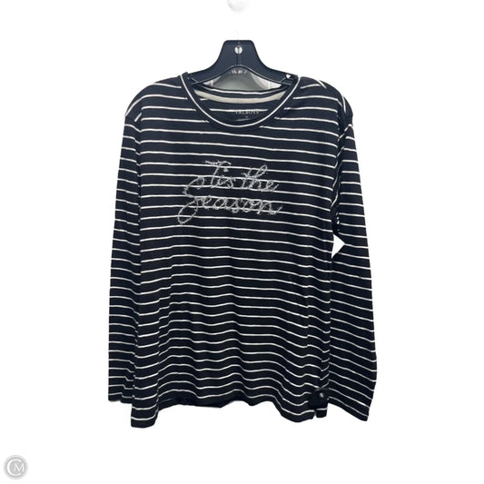 Top Long Sleeve By Talbots In Black & White, Size: M