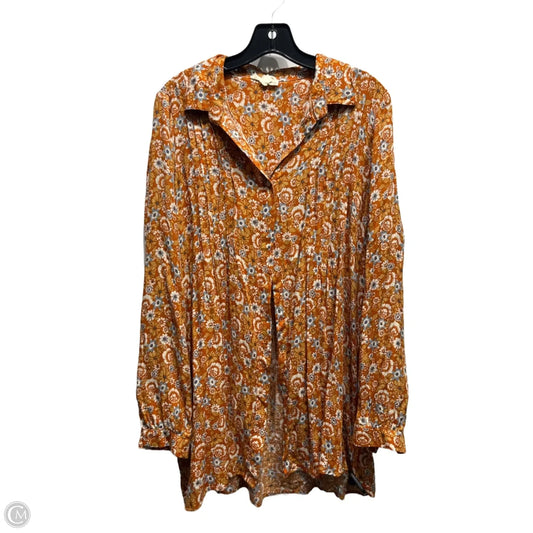 Tunic Long Sleeve By Jane And Delancey In Orange, Size: M