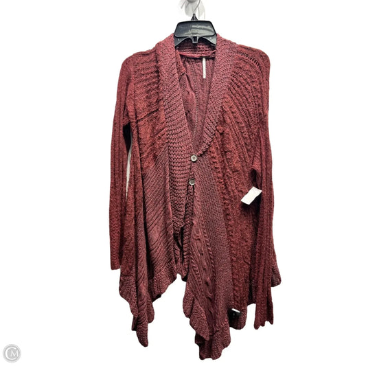 Sweater Cardigan By Free People In Maroon, Size: M