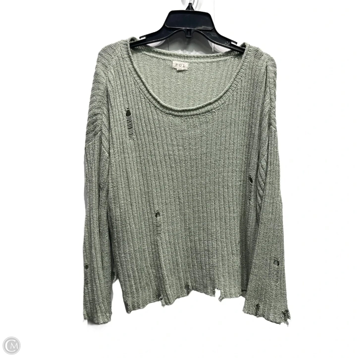 Top Long Sleeve By Pol In Ivory, Size: M