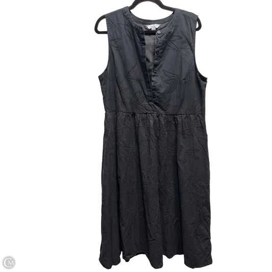 Dress Casual Midi By Croft And Barrow In Black, Size: L