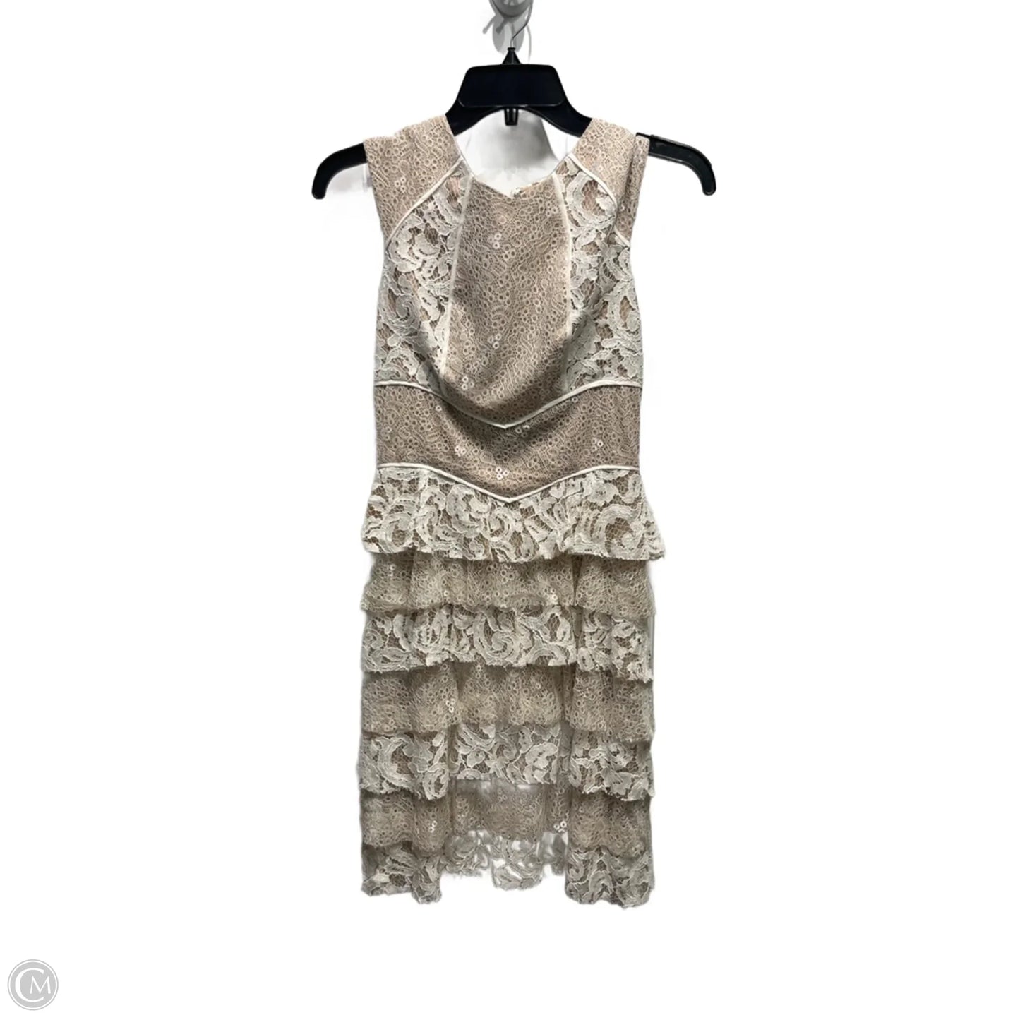 Dress Party Short By Bcbgmaxazria In Cream & Tan, Size: 2