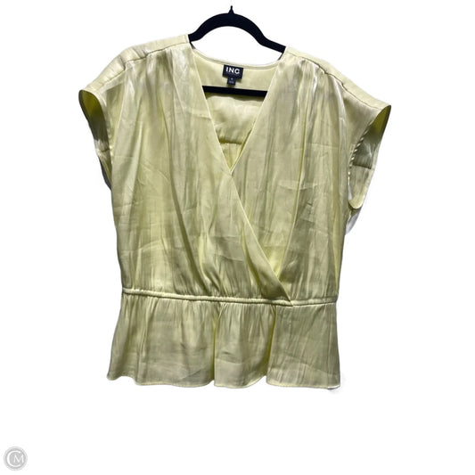 Blouse Short Sleeve By Inc In Yellow, Size: Xl