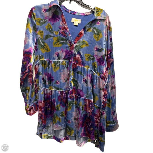 Top Long Sleeve By Maeve In Blue & Purple, Size: Xs