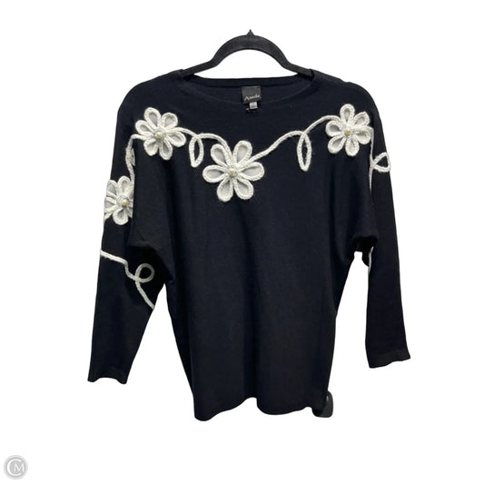 Sweater By Aaeda In Black & White, Size: S