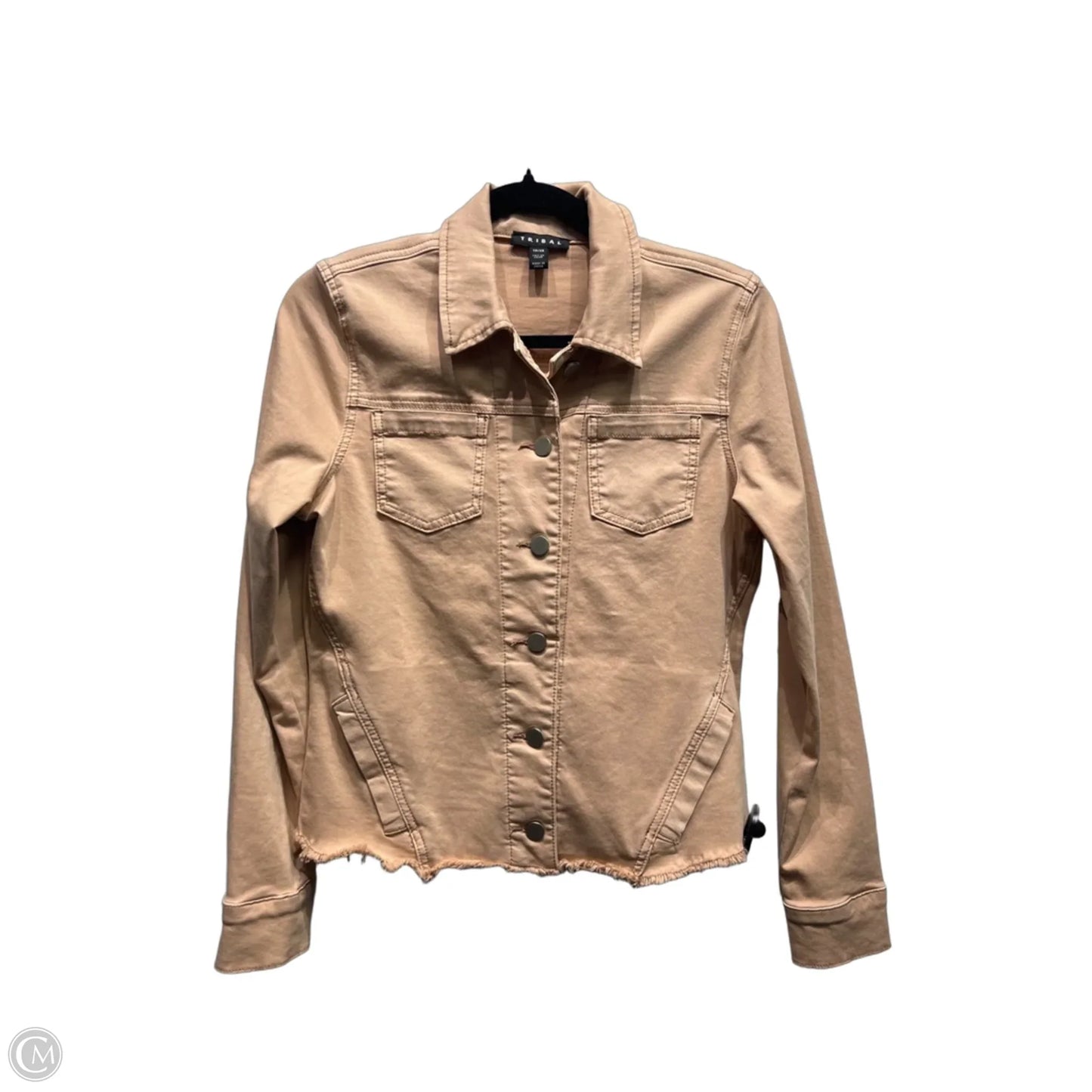 Jacket Denim By Tribal In Tan, Size: Xs
