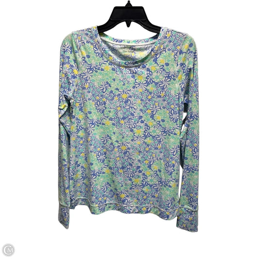 Top Long Sleeve Designer By Lilly Pulitzer In Blue & Green, Size: M