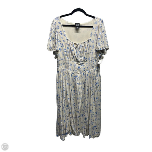 Dress Casual Midi By Disney In Blue & Cream, Size: 2x