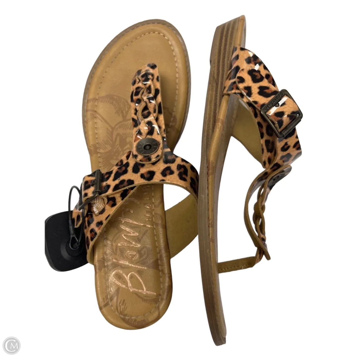 Sandals Flats By Blowfish In Black & Tan, Size: 10