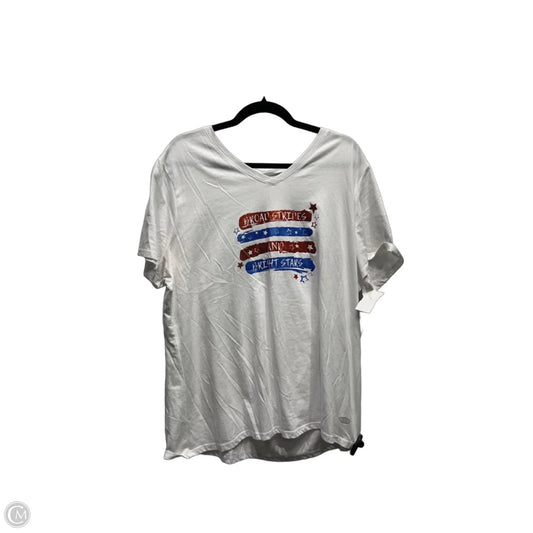 Top Short Sleeve Basic By Reel Legends In Red & White, Size: 1x