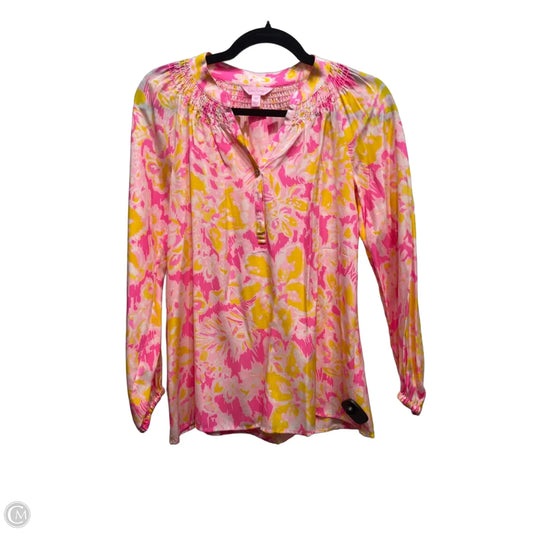Top Long Sleeve Designer By Lilly Pulitzer In Orange & Pink, Size: Xxs