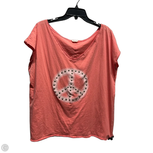 Top Short Sleeve By Pol In Orange, Size: L