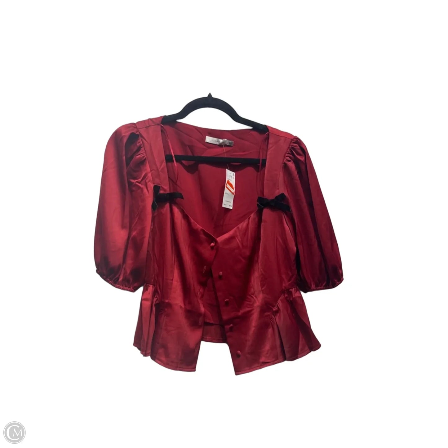 Blouse Short Sleeve By Lush In Red, Size: L