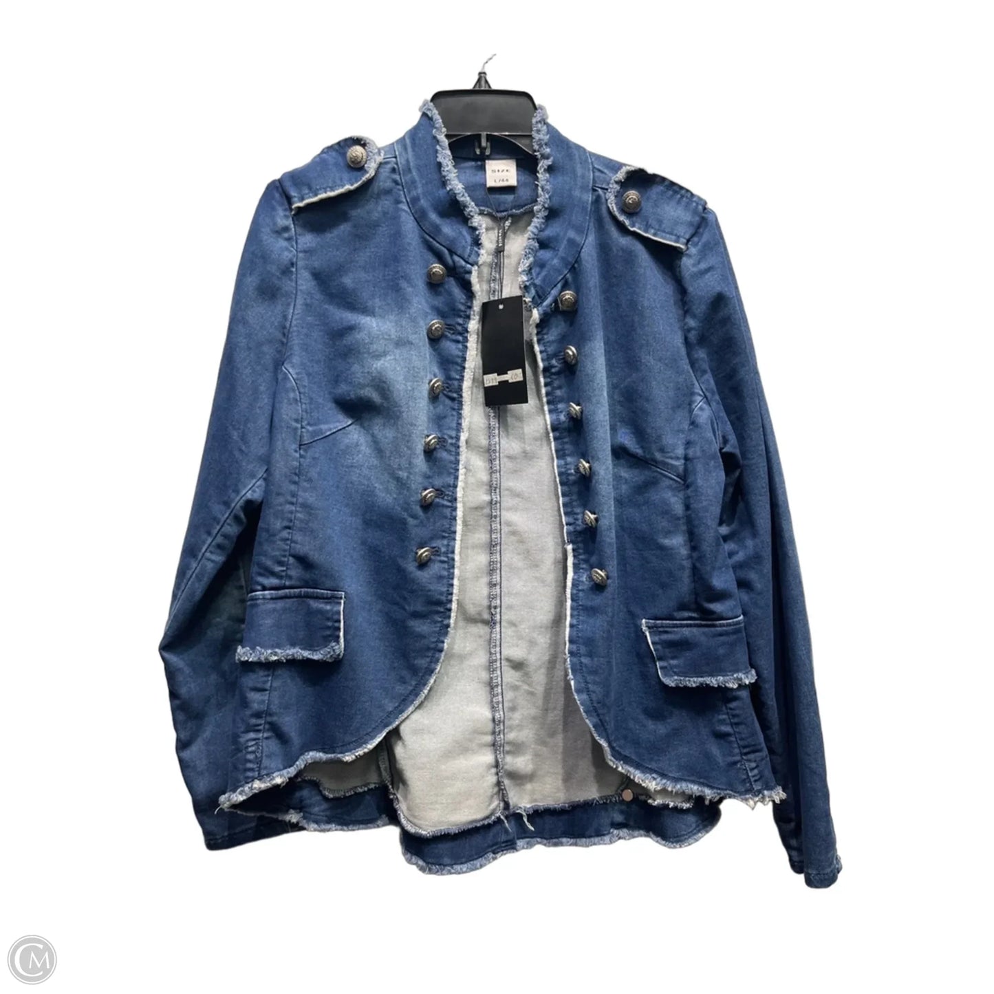 Jacket Denim By Venti6 In Blue Denim, Size: L