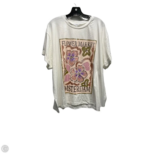 Top Short Sleeve Basic By Polagram In Pink & Purple, Size: 1x