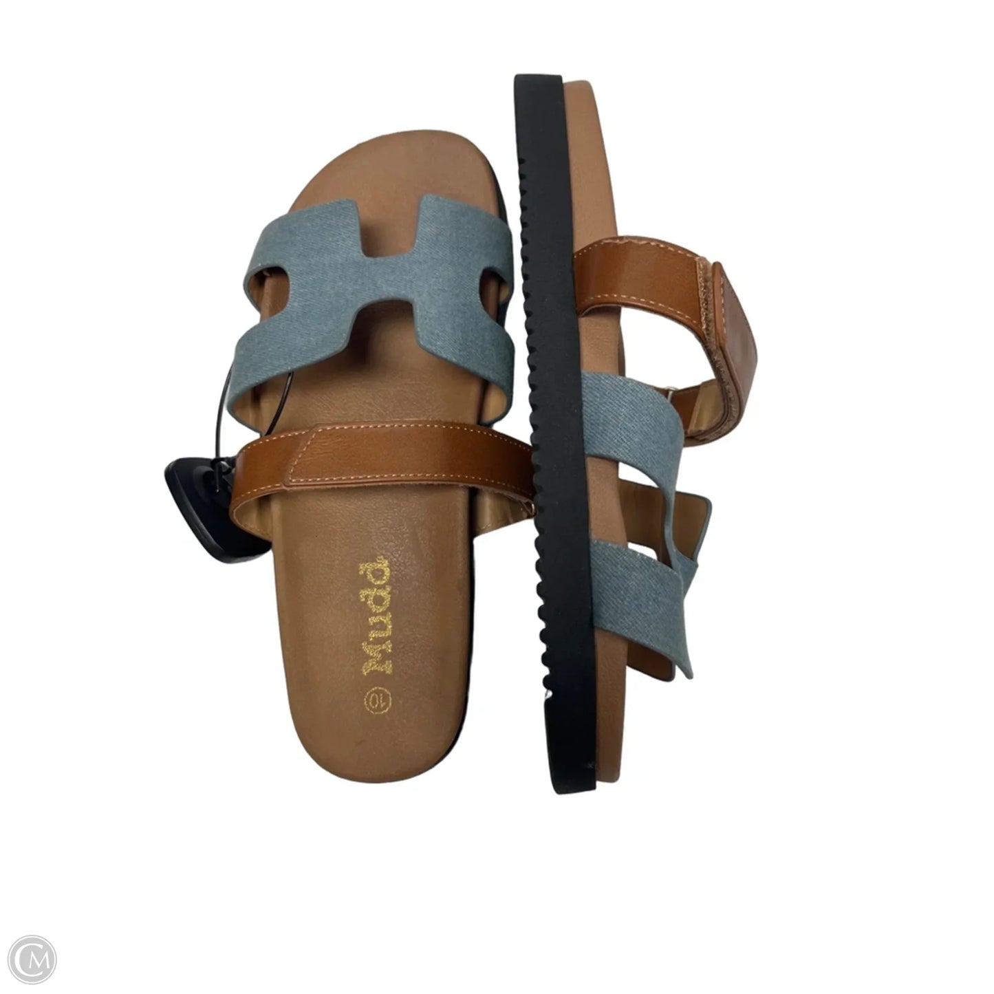 Sandals Flats By Mudd In Blue & Brown, Size: 10