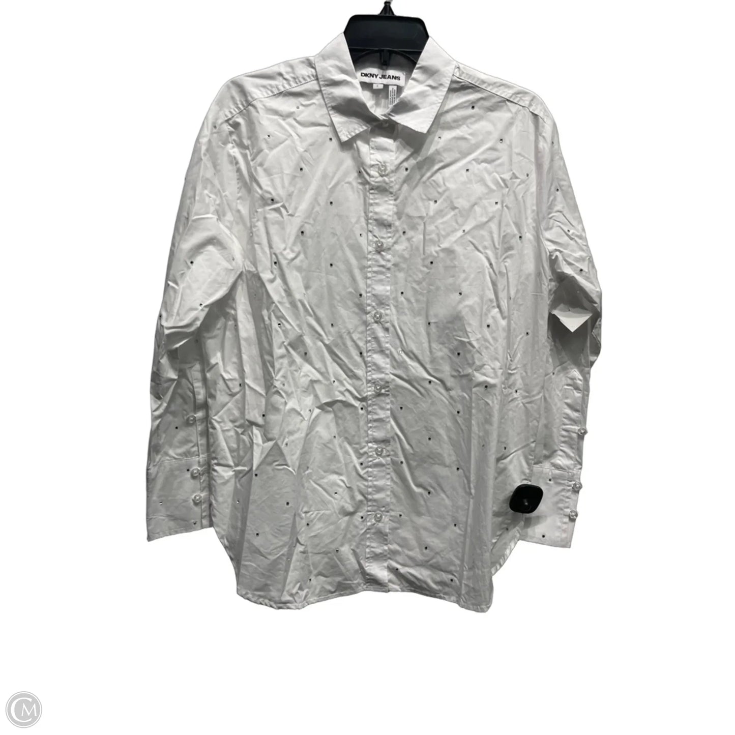 Top Long Sleeve By Dkny In White, Size: S