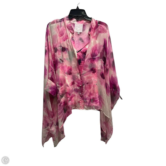Top Short Sleeve By Johnny Was In Pink & White, Size: M