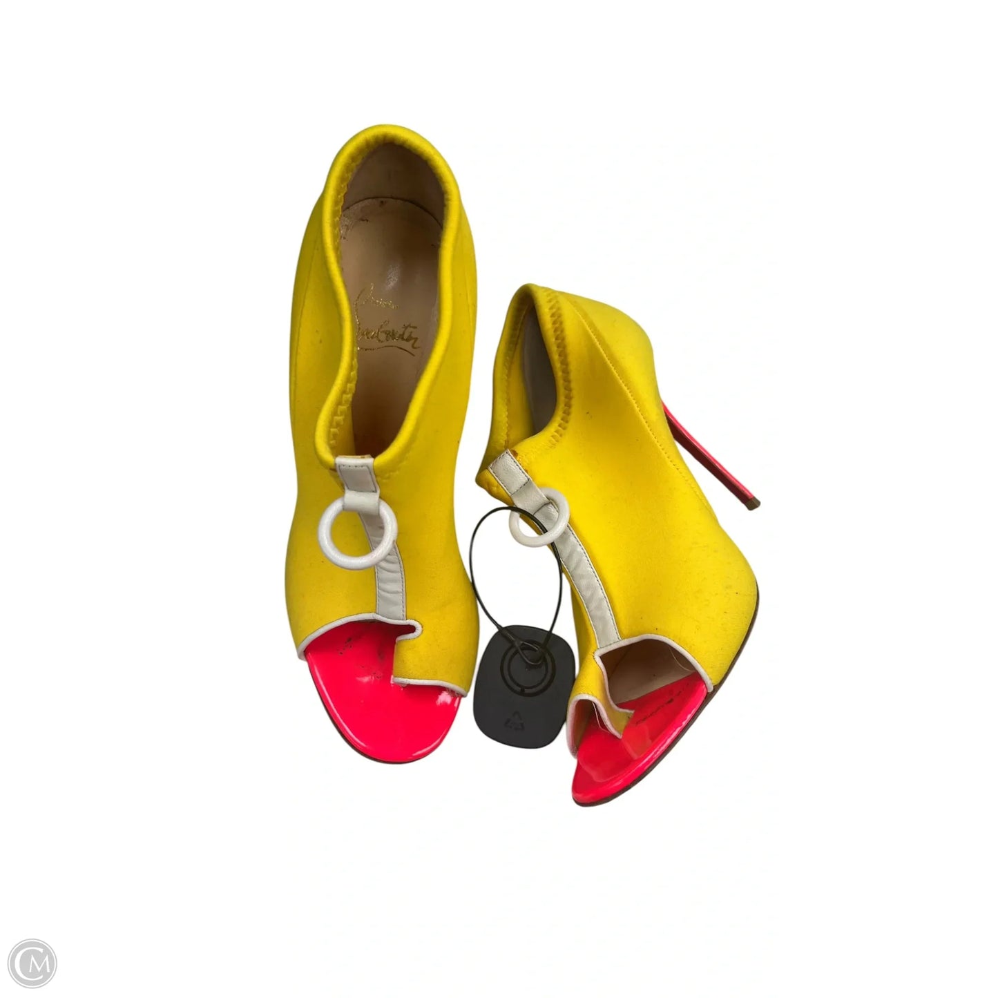 Shoes Luxury Designer By Christian Louboutin In Yellow, Size: 8.5