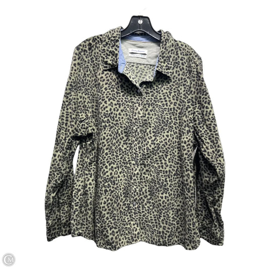 Top Long Sleeve By Tommy Bahama In Black & Green, Size: Xl