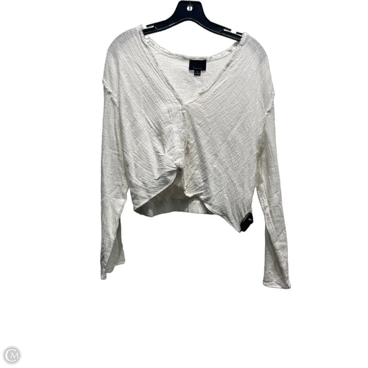 Top Long Sleeve By Lumiere In White, Size: M