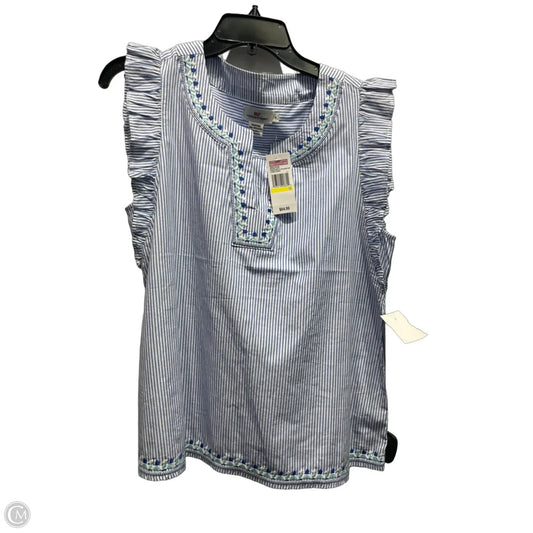 Top Short Sleeve By Vineyard Vines In Blue & White, Size: M