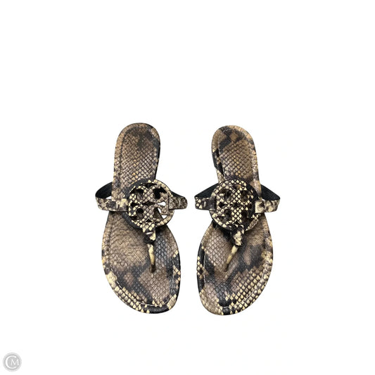 Sandals Designer By Tory Burch In Black & Cream, Size: 7.5