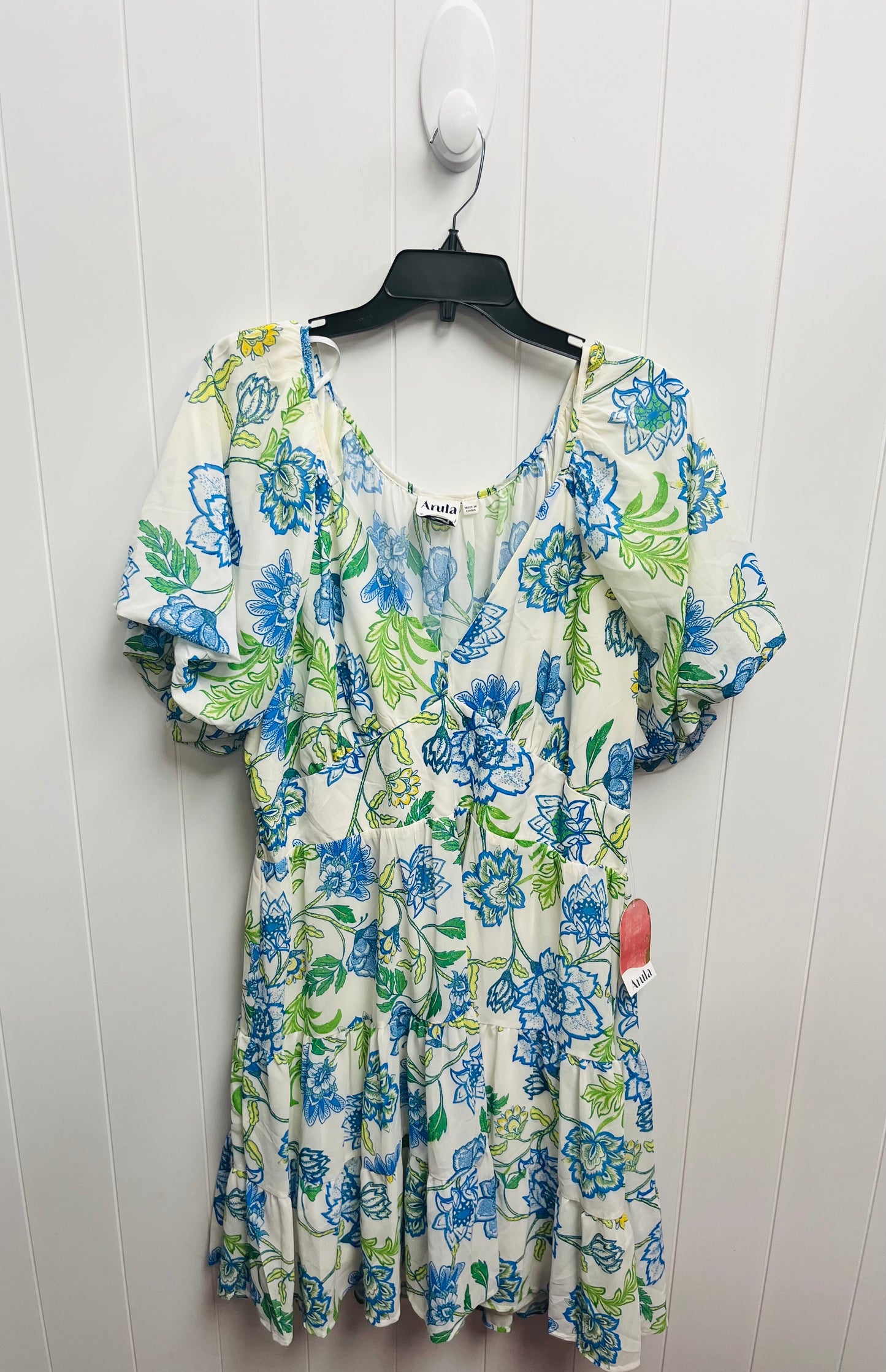 Blue & Green Dress Casual Short Clothes Mentor, Size 1x