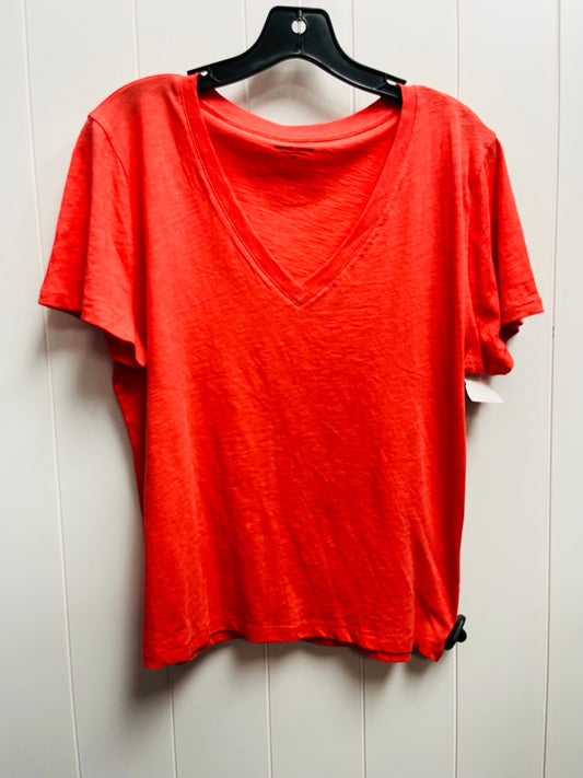 Red Top Short Sleeve Basic J. Crew, Size M