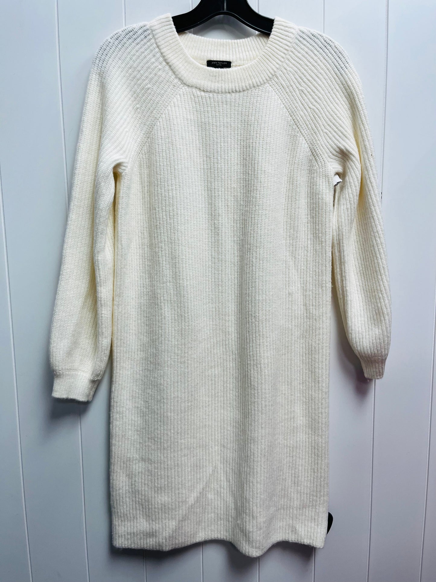 Dress Sweater By Ann Taylor In Cream, Size: Sp