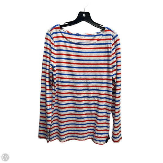 Top Long Sleeve By J. Crew In Red & Yellow, Size: L