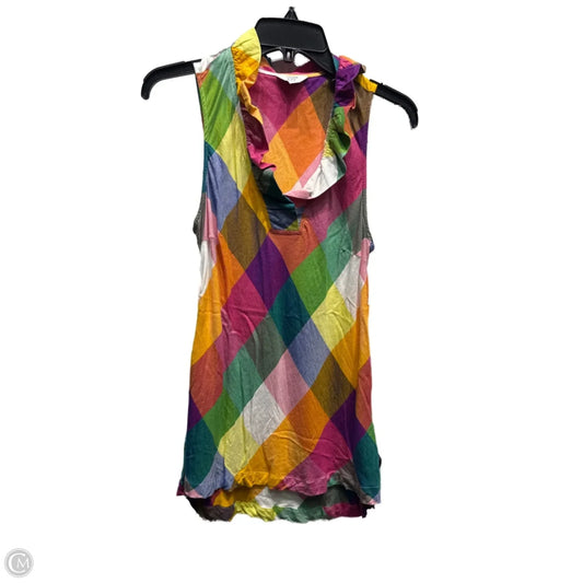 Top Sleeveless By Crown And Ivy In Green & Pink, Size: M