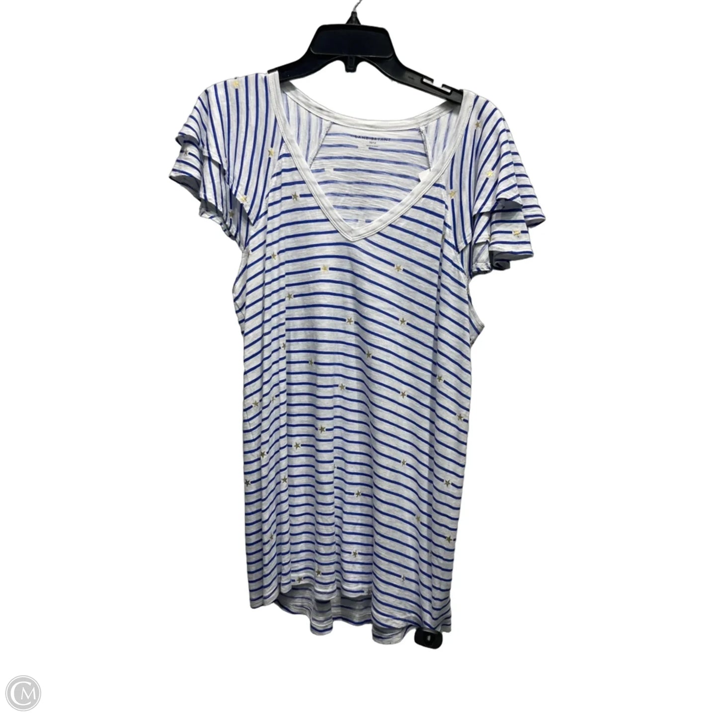 Top Short Sleeve Basic By Lane Bryant In Blue & White, Size: 10