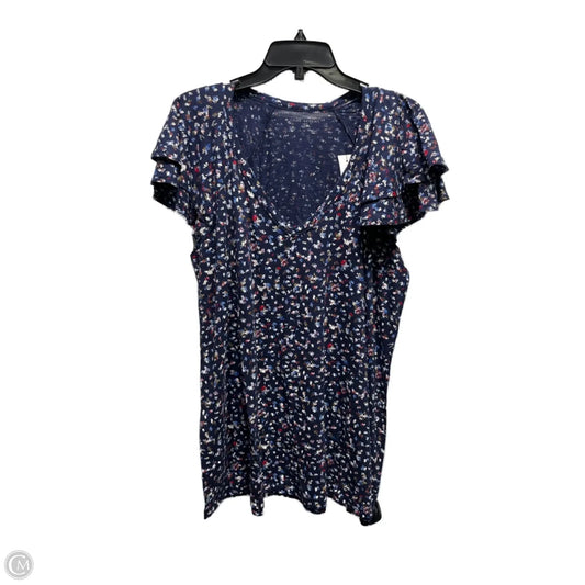 Top Short Sleeve Basic By Lane Bryant In Blue & White, Size: 14