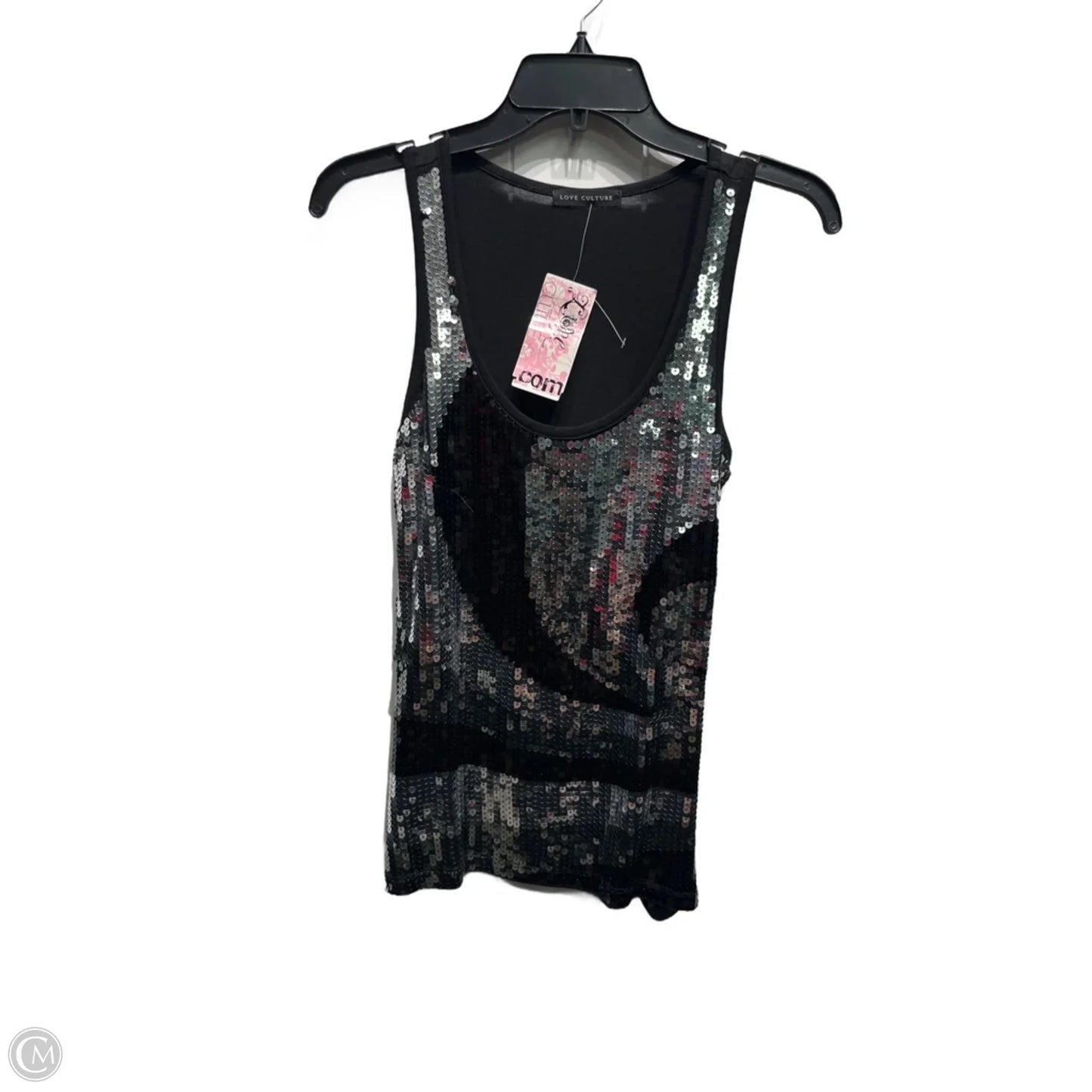 Top Sleeveless By Love Culture In Black & Silver, Size: S