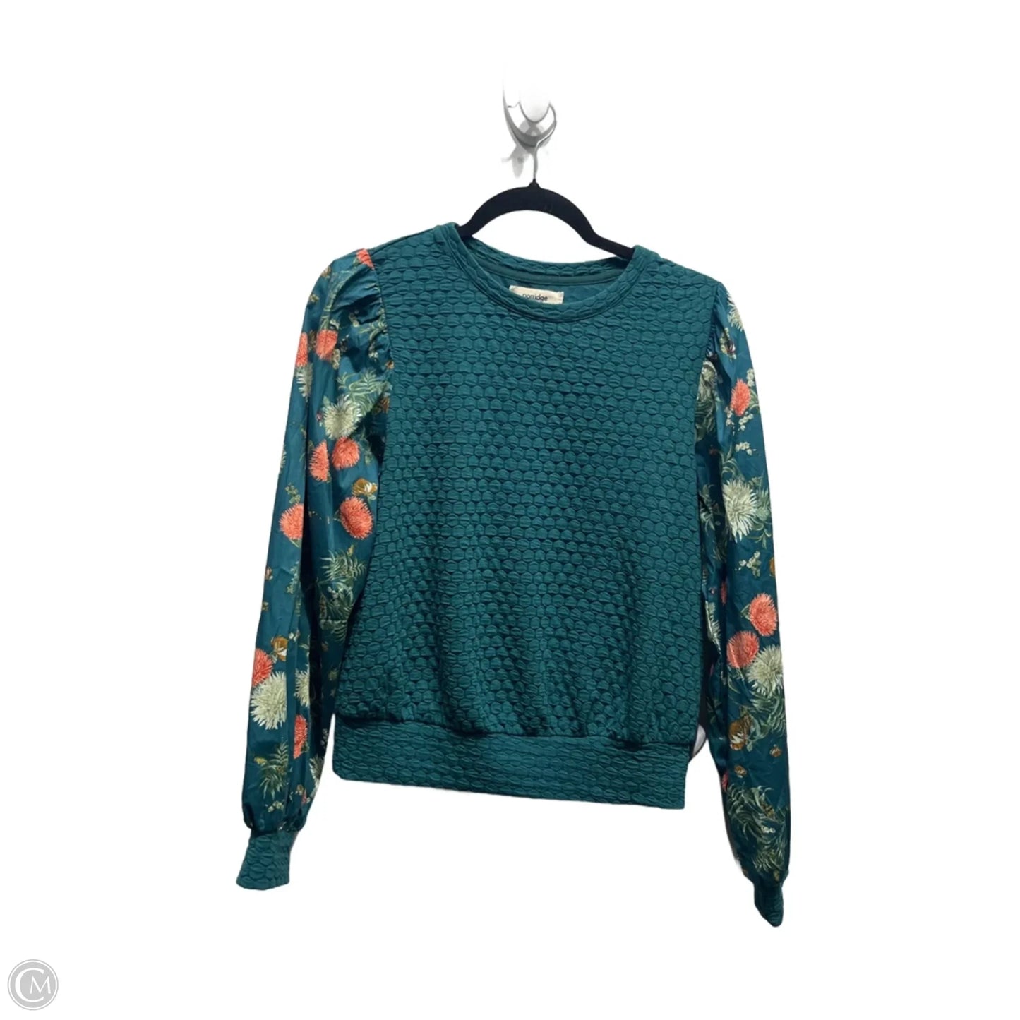 Top Long Sleeve By Porridge In Green & Orange, Size: S