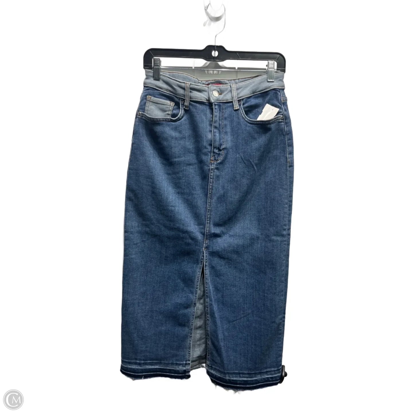 Skirt Maxi By Guess In Blue Denim, Size: M