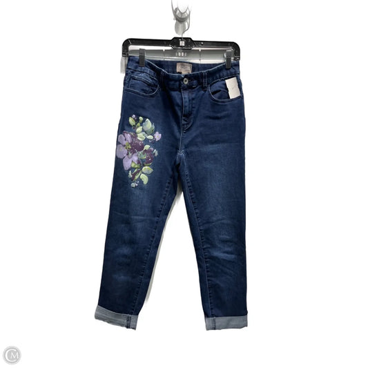 Jeans Cropped By Chicos In Blue Denim, Size: Xs