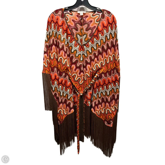 Top Short Sleeve By Boston Proper In Orange & Tan, Size: S