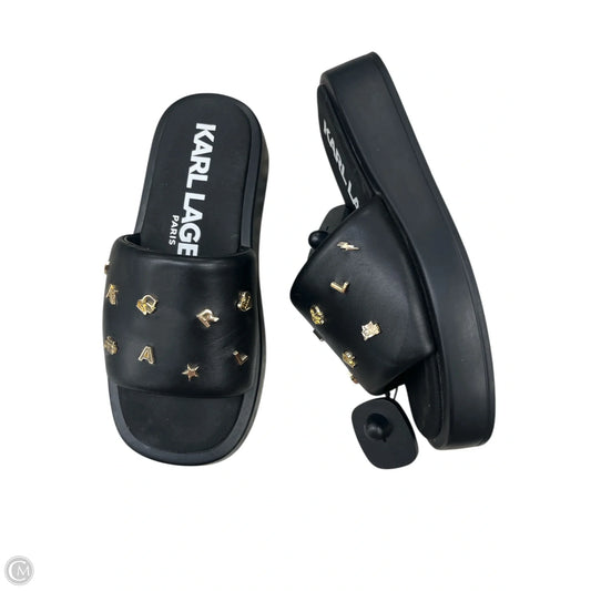 Sandals Designer By Karl Lagerfeld In Black, Size: 8