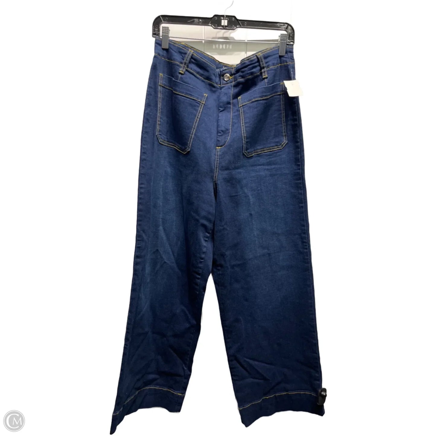 Jeans Wide Leg By Kathy Ireland In Blue Denim, Size: 14