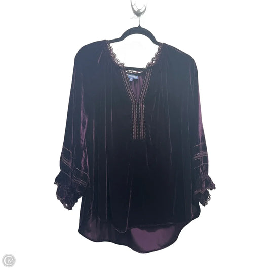 Top Long Sleeve By Democracy In Purple, Size: 3x