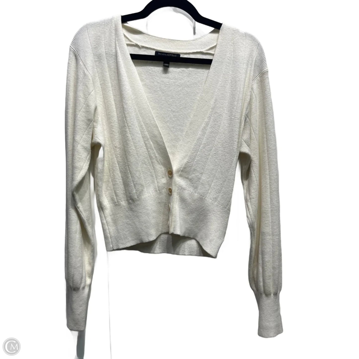 Sweater Cardigan By Banana Republic In White, Size: M