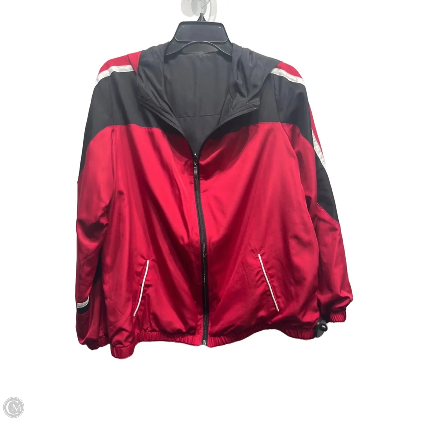 Jacket Windbreaker By St Johns Bay In Black & Red, Size: Xlp