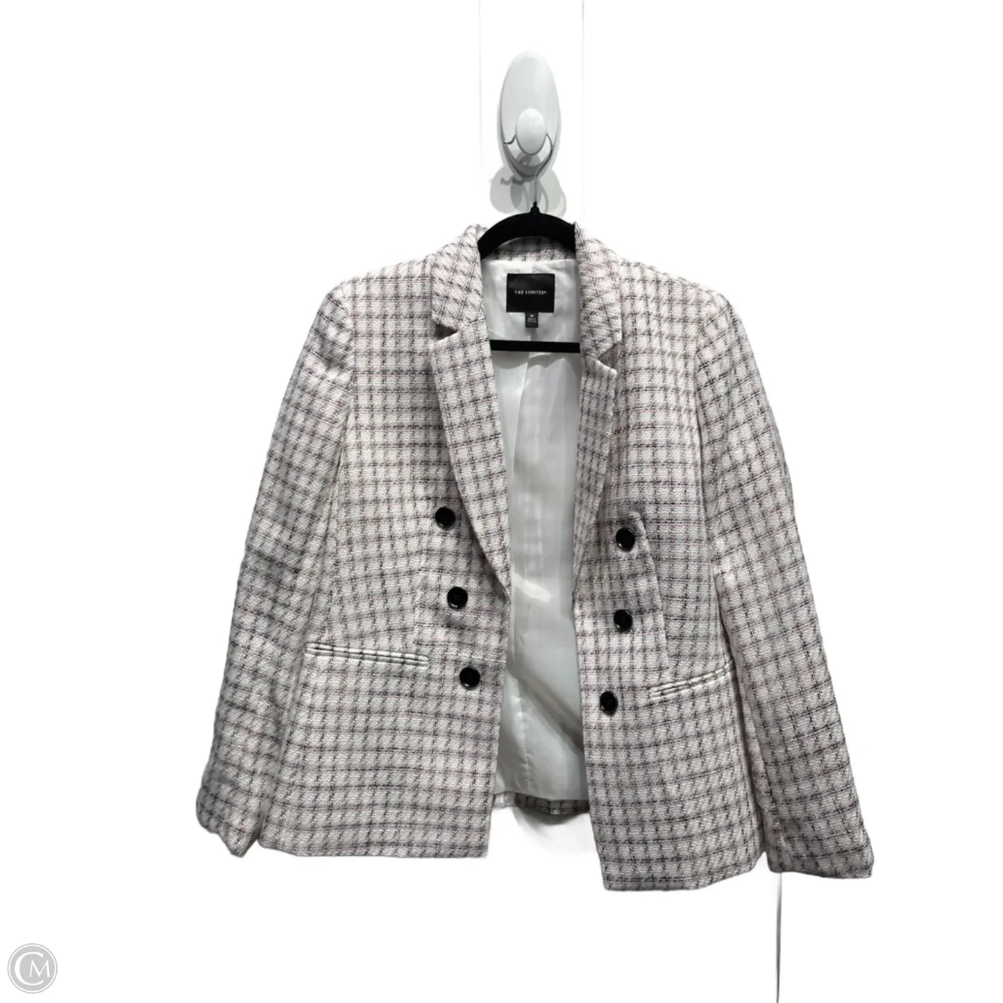 Blazer By Limited In Pink & White, Size: M