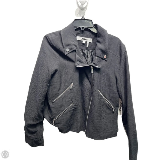 Jacket Moto By Dkny In Black, Size: L