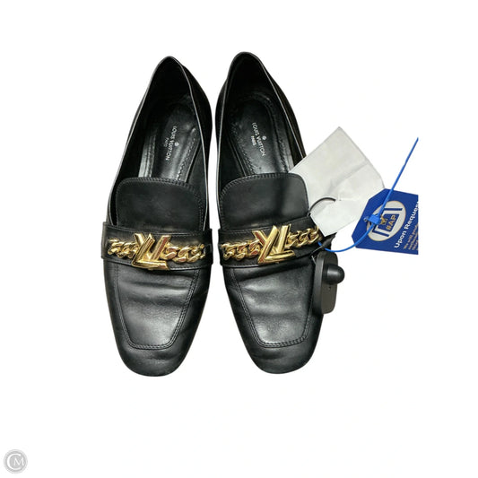 Shoes Luxury Designer By Louis Vuitton In Black & Gold, Size: 8