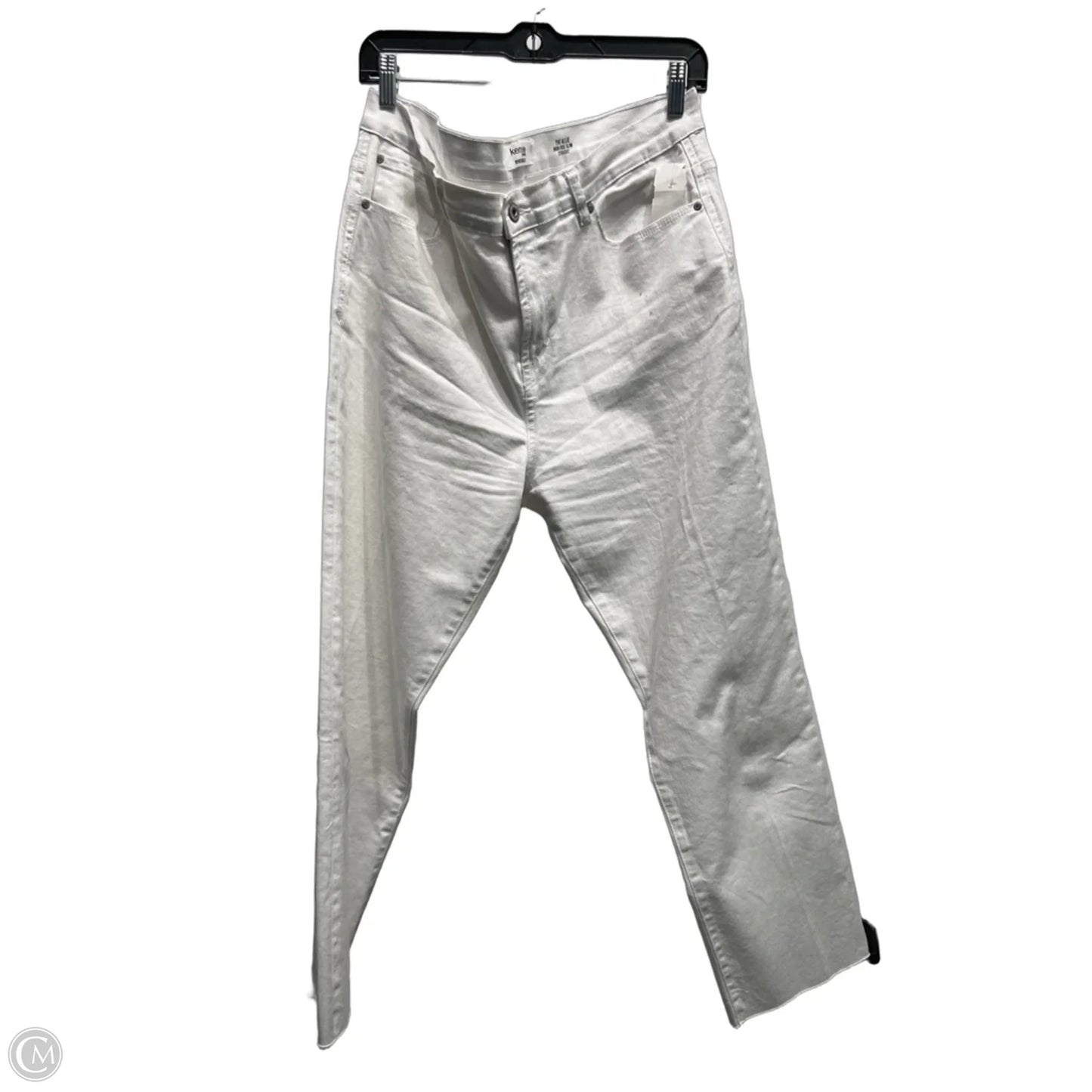 Jeans Cropped By Kensie In White Denim, Size: 14