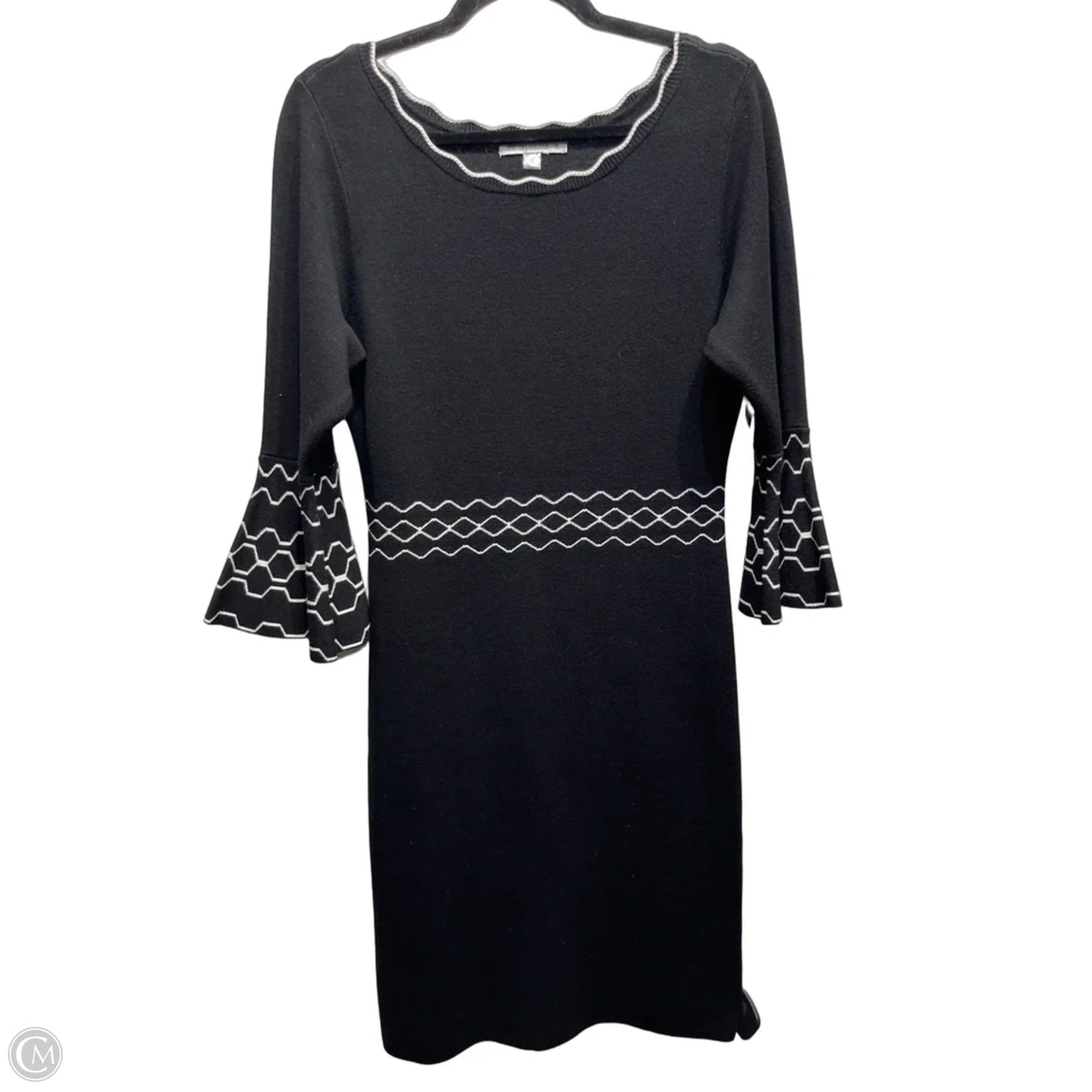 Dress Sweater By Dannyandnicole In Black & White, Size: L