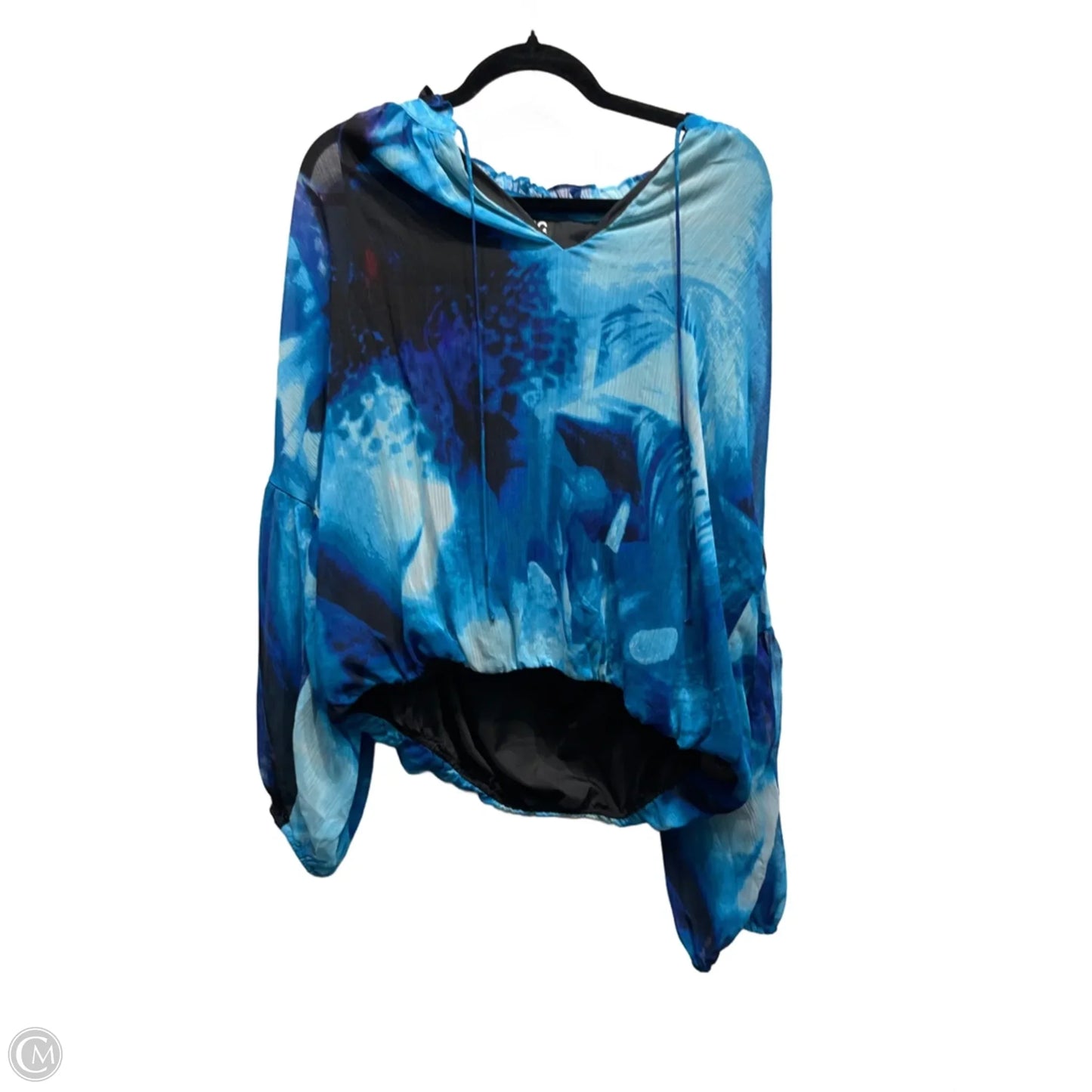Blouse Long Sleeve By Inc In Blue, Size: Xl